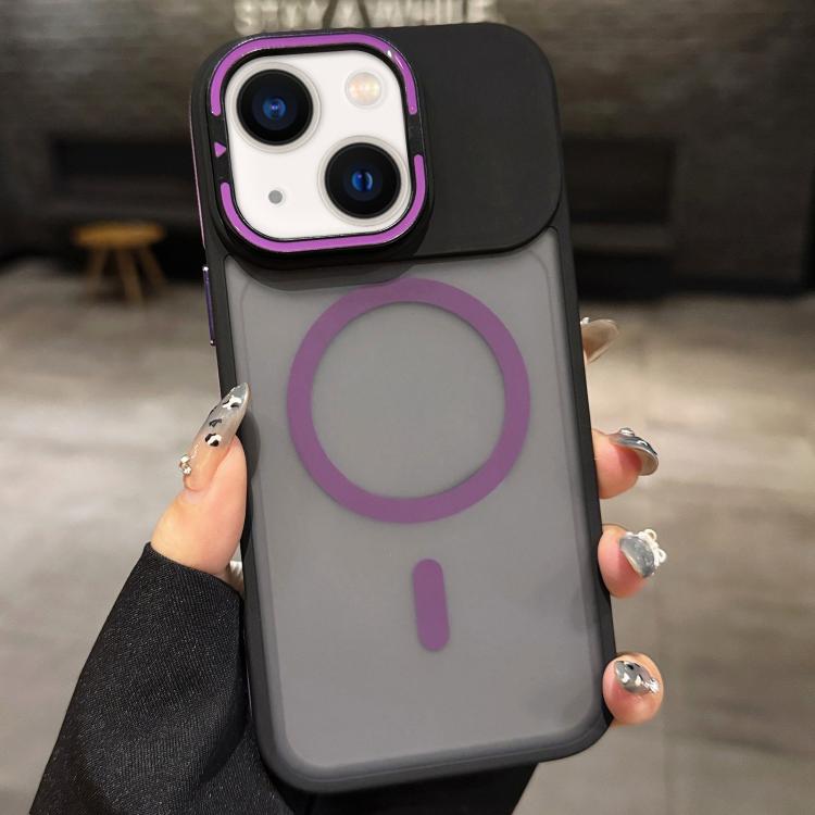 Skin Feel Frosted Metal Lens Holder MagSafe Magnetic Phone Case, For iPhone 13 Pro, For iPhone 13, For iPhone 12