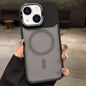 Skin Feel Frosted Metal Lens Holder MagSafe Magnetic Phone Case, For iPhone 13 Pro, For iPhone 13, For iPhone 12