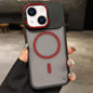 Skin Feel Frosted Metal Lens Holder MagSafe Magnetic Phone Case, For iPhone 13 Pro, For iPhone 13, For iPhone 12