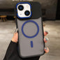 Skin Feel Frosted Metal Lens Holder MagSafe Magnetic Phone Case, For iPhone 13 Pro, For iPhone 13, For iPhone 12