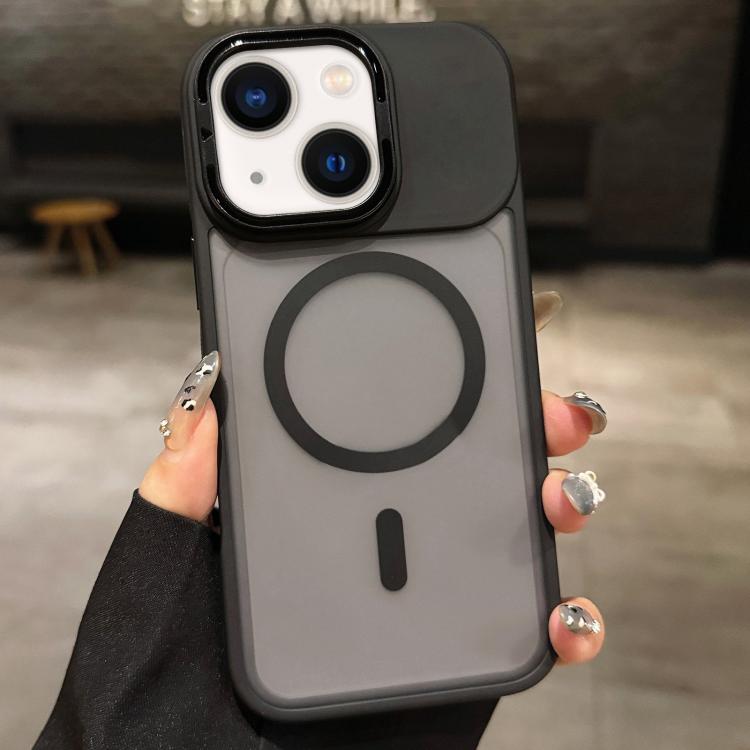 Skin Feel Frosted Metal Lens Holder MagSafe Magnetic Phone Case, For iPhone 13 Pro, For iPhone 13, For iPhone 12