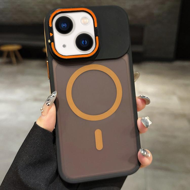 Skin Feel Frosted Metal Lens Holder MagSafe Magnetic Phone Case, For iPhone 13 Pro, For iPhone 13, For iPhone 12