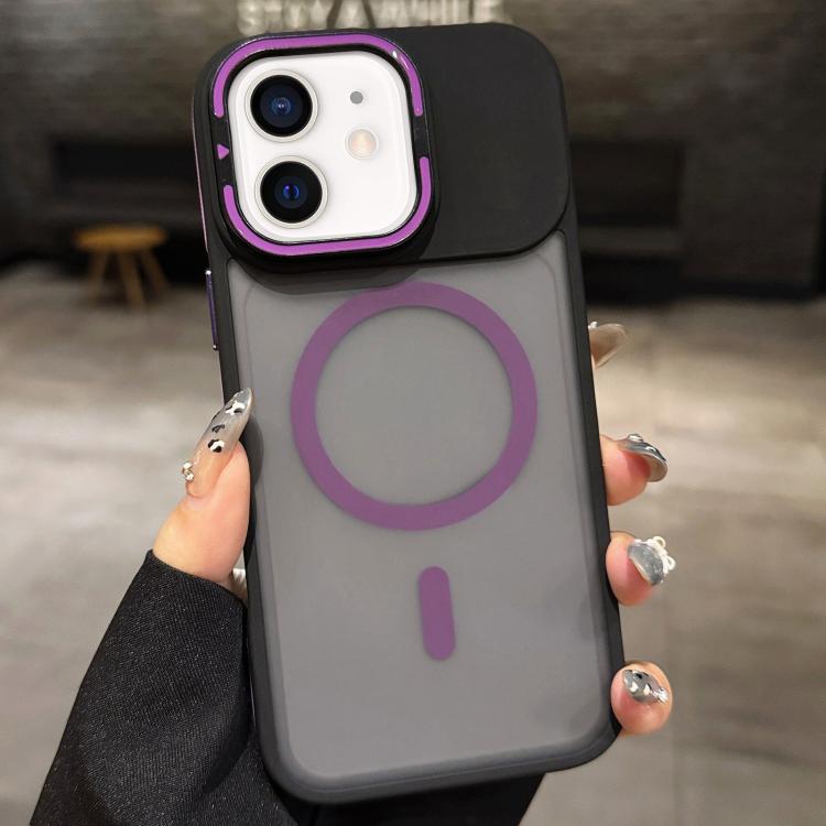 Skin Feel Frosted Metal Lens Holder MagSafe Magnetic Phone Case, For iPhone 13 Pro, For iPhone 13, For iPhone 12