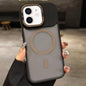 Skin Feel Frosted Metal Lens Holder MagSafe Magnetic Phone Case, For iPhone 13 Pro, For iPhone 13, For iPhone 12