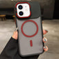 Skin Feel Frosted Metal Lens Holder MagSafe Magnetic Phone Case, For iPhone 13 Pro, For iPhone 13, For iPhone 12