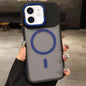 Skin Feel Frosted Metal Lens Holder MagSafe Magnetic Phone Case, For iPhone 13 Pro, For iPhone 13, For iPhone 12