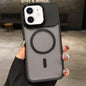 Skin Feel Frosted Metal Lens Holder MagSafe Magnetic Phone Case, For iPhone 12 Pro Max, For iPhone 12 Pro, For iPhone 11