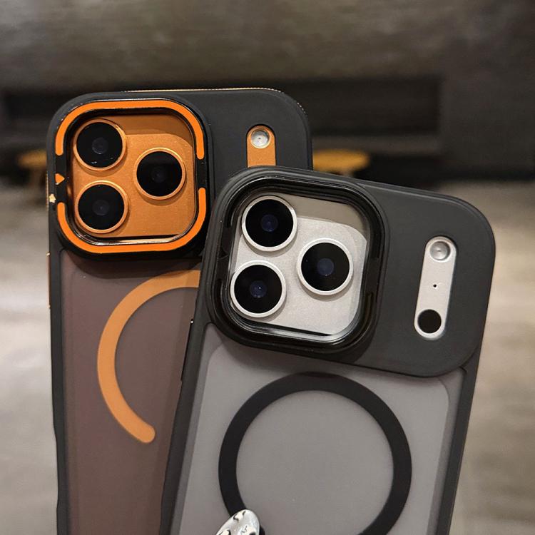 Skin Feel Frosted Metal Lens Holder MagSafe Magnetic Phone Case, For iPhone 14 Pro, For iPhone 14 Pro Max, For iPhone 13 Pro Max