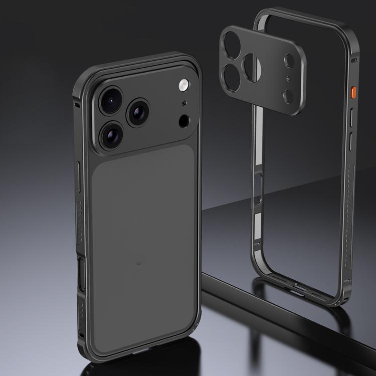 Armor Dual-side Anti-slip Metal Frame Case with Lens Cover, For iPhone 17 Pro Max, For iPhone 17 Pro, For iPhone 17, For iPhone 16 Pro Max