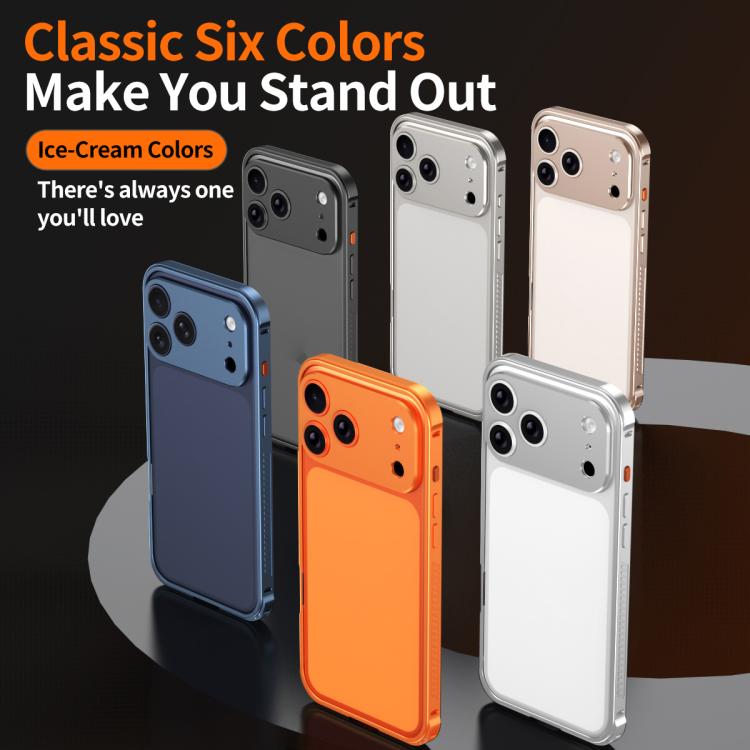 Armor Dual-side Anti-slip Metal Frame Case with Lens Cover, For iPhone 16 Pro, For iPhone 16
