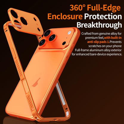 Armor Dual-side Anti-slip Metal Frame Case with Lens Cover, For iPhone 16 Pro, For iPhone 16