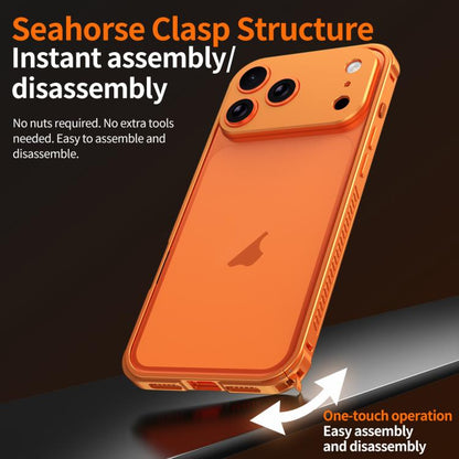 Armor Dual-side Anti-slip Metal Frame Case with Lens Cover, For iPhone 16 Pro, For iPhone 16