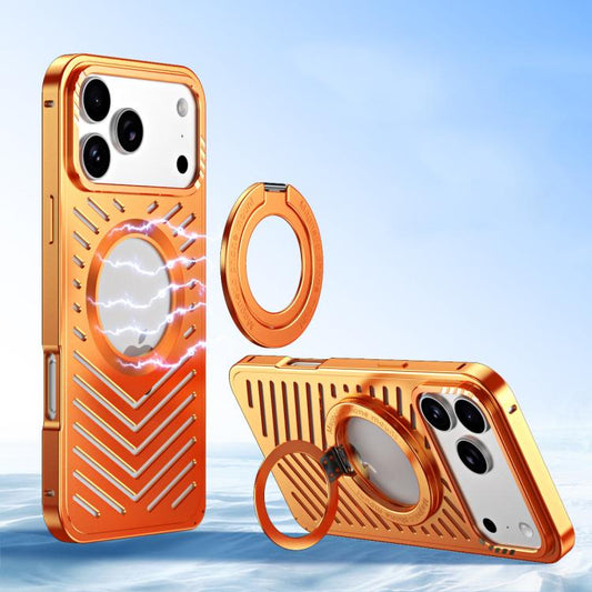 Cooling MagSafe Magnetic Holder Metal Phone Case, For iPhone 18 Pro / 17 Pro, For iPhone 18 Pro Max / 17 Pro Max, For iPhone 17