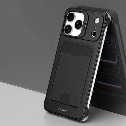 J TRIBE Metal Frameless Card Slot Lens Holder Phone Case, For iPhone 17 Pro Max, For iPhone 17 Pro, For iPhone 17, For iPhone Air, For iPhone 16 Pro Max, For iPhone 16 Pro, For iPhone 15 Pro Max, For iPhone 15 Pro