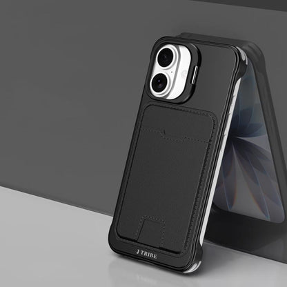 J TRIBE Metal Frameless Card Slot Lens Holder Phone Case, For iPhone 17 Pro Max, For iPhone 17 Pro, For iPhone 17, For iPhone Air, For iPhone 16 Pro Max, For iPhone 16 Pro, For iPhone 15 Pro Max, For iPhone 15 Pro
