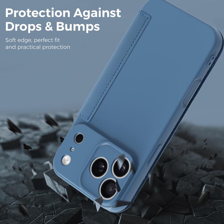 Imitate Liquid Skin Feel Leather Phone Case with Card Slots, For iPhone 17 Pro Max, For iPhone 17 Pro