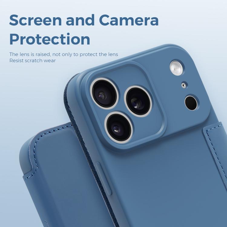 Imitate Liquid Skin Feel Leather Phone Case with Card Slots, For iPhone 17 Pro Max, For iPhone 17 Pro