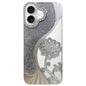 Electroplated TPU Lotus Hollow-carved  Rhinestone Glitter Phone Case, For iPhone 16 Pro, For iPhone 16, For iPhone 15 Pro Max, For iPhone 15 Pro