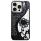 Electroplated TPU Lotus Hollow-carved  Rhinestone Glitter Phone Case, For iPhone 16 Pro, For iPhone 16, For iPhone 15 Pro Max, For iPhone 15 Pro