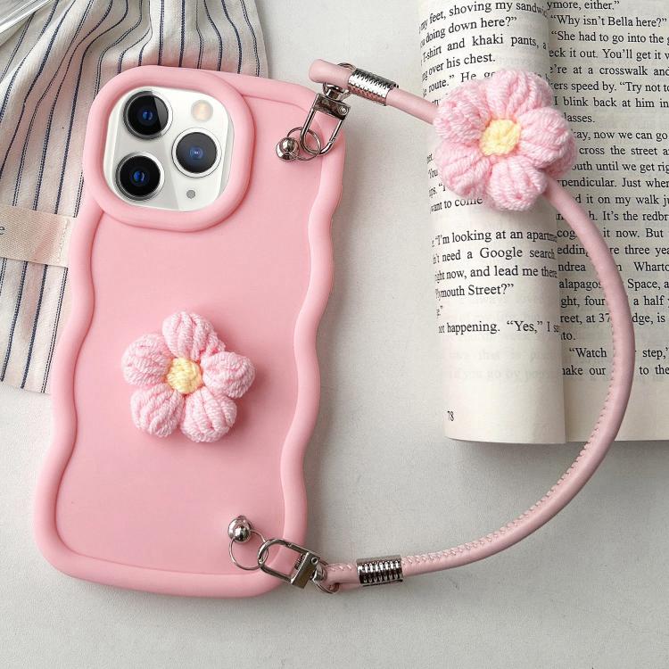 Plush Flower Wavy TPU Phone Case with Lanyard, For iPhone 11, For iPhone 11 Pro, For iPhone X / XS, For iPhone XR