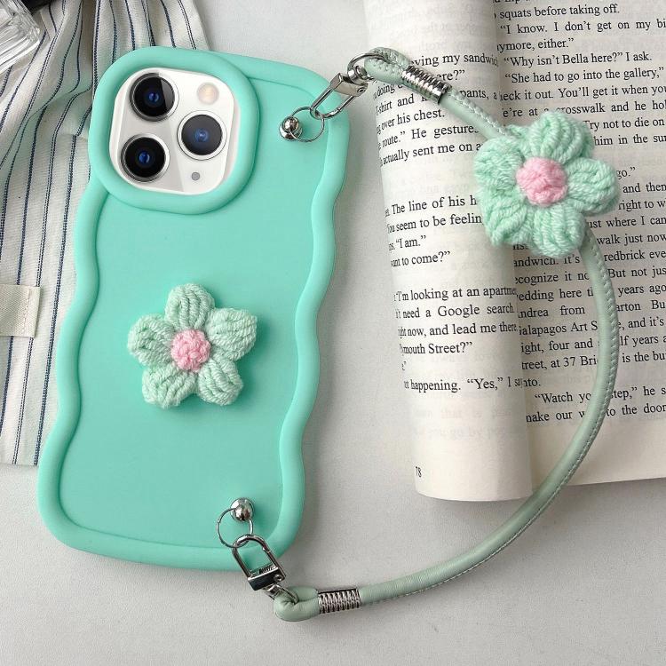 Plush Flower Wavy TPU Phone Case with Lanyard, For iPhone 11, For iPhone 11 Pro, For iPhone X / XS, For iPhone XR