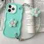 Plush Flower Wavy TPU Phone Case with Lanyard, For iPhone 11, For iPhone 11 Pro, For iPhone X / XS, For iPhone XR