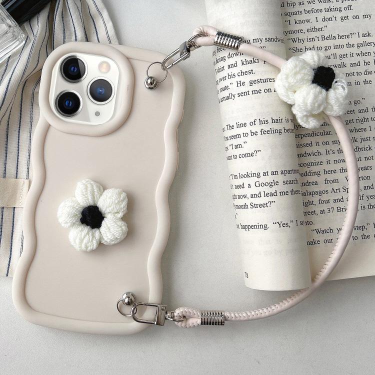 Plush Flower Wavy TPU Phone Case with Lanyard, For iPhone 11, For iPhone 11 Pro, For iPhone X / XS, For iPhone XR