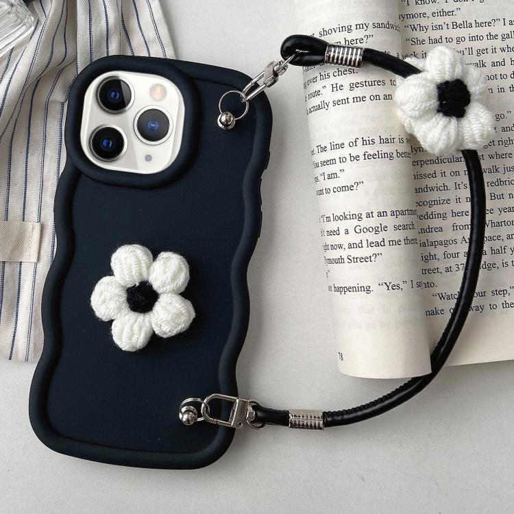 Plush Flower Wavy TPU Phone Case with Lanyard, For iPhone 11, For iPhone 11 Pro, For iPhone X / XS, For iPhone XR