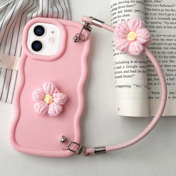 Plush Flower Wavy TPU Phone Case with Lanyard, For iPhone 11, For iPhone 11 Pro, For iPhone X / XS, For iPhone XR