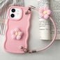 Plush Flower Wavy TPU Phone Case with Lanyard, For iPhone 11, For iPhone 11 Pro, For iPhone X / XS, For iPhone XR