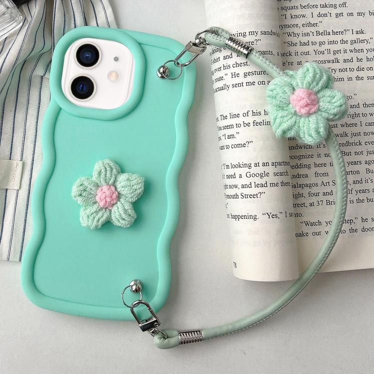 Plush Flower Wavy TPU Phone Case with Lanyard, For iPhone 11, For iPhone 11 Pro, For iPhone X / XS, For iPhone XR