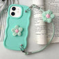 Plush Flower Wavy TPU Phone Case with Lanyard, For iPhone 11, For iPhone 11 Pro, For iPhone X / XS, For iPhone XR