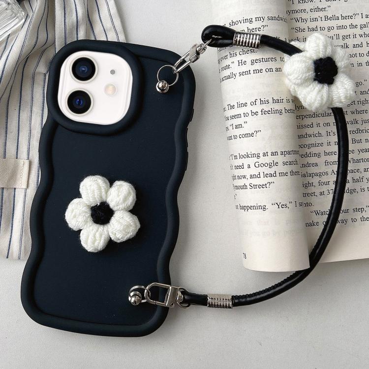 Plush Flower Wavy TPU Phone Case with Lanyard, For iPhone 11, For iPhone 11 Pro, For iPhone X / XS, For iPhone XR