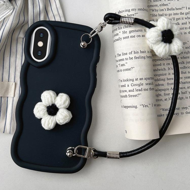Plush Flower Wavy TPU Phone Case with Lanyard, For iPhone 11, For iPhone 11 Pro, For iPhone X / XS, For iPhone XR
