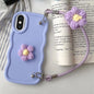 Plush Flower Wavy TPU Phone Case with Lanyard, For iPhone 11, For iPhone 11 Pro, For iPhone X / XS, For iPhone XR