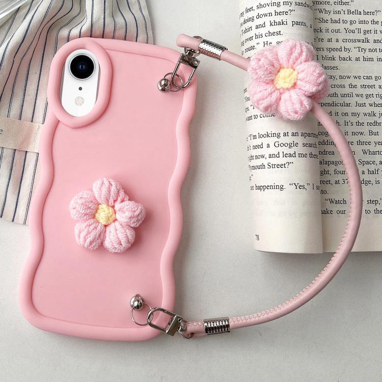 Plush Flower Wavy TPU Phone Case with Lanyard, For iPhone 11, For iPhone 11 Pro, For iPhone X / XS, For iPhone XR