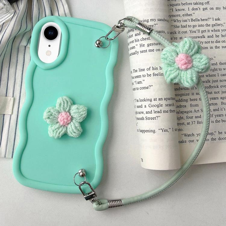 Plush Flower Wavy TPU Phone Case with Lanyard, For iPhone 11, For iPhone 11 Pro, For iPhone X / XS, For iPhone XR