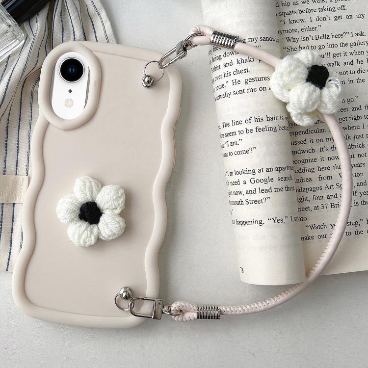 Plush Flower Wavy TPU Phone Case with Lanyard, For iPhone 11, For iPhone 11 Pro, For iPhone X / XS, For iPhone XR