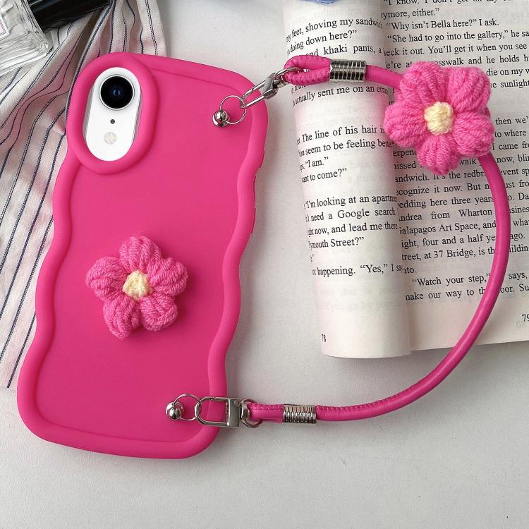 Plush Flower Wavy TPU Phone Case with Lanyard, For iPhone 11, For iPhone 11 Pro, For iPhone X / XS, For iPhone XR