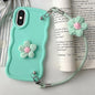 Plush Flower Wavy TPU Phone Case with Lanyard, For iPhone XS Max