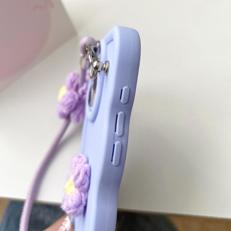 Plush Flower Wavy TPU Phone Case with Lanyard, For iPhone 11, For iPhone 11 Pro, For iPhone X / XS, For iPhone XR