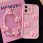 Soft Silicone 3D Bowknot Pearl Phone Case with Beaded Wrist Strap, For iPhone 17 Pro Max, For iPhone 17 Pro, For iPhone 17, For iPhone Air, For iPhone 16 Pro Max, For iPhone 16 Pro, For iPhone 16, For iPhone 15 Pro Max