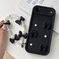 Soft Silicone 3D Bowknot Pearl Phone Case with Beaded Wrist Strap, For iPhone 17 Pro Max, For iPhone 17 Pro, For iPhone 17, For iPhone Air, For iPhone 16 Pro Max, For iPhone 16 Pro, For iPhone 16, For iPhone 15 Pro Max