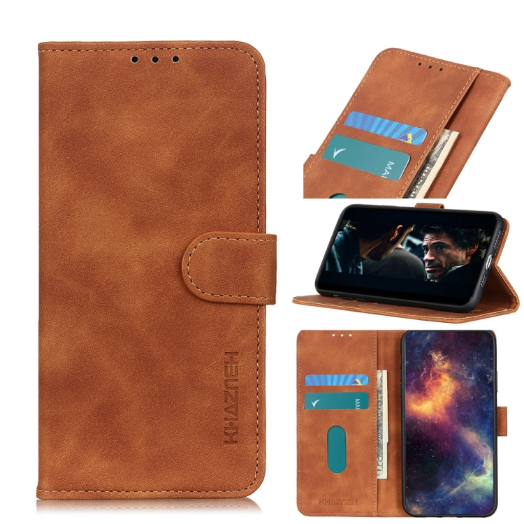 KHAZNEH Retro Texture PU + TPU Horizontal Flip Leather Case with Holder & Card Slots & Wallet