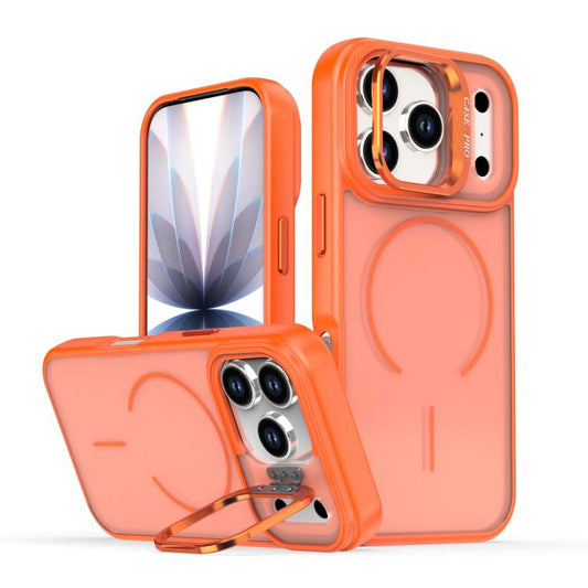 Bright Color Frosted Skin-feel Camera Bracket Magsafe Phone Case, For iPhone 17 Pro, For iPhone 17, For iPhone Air, For iPhone 16 Pro Max