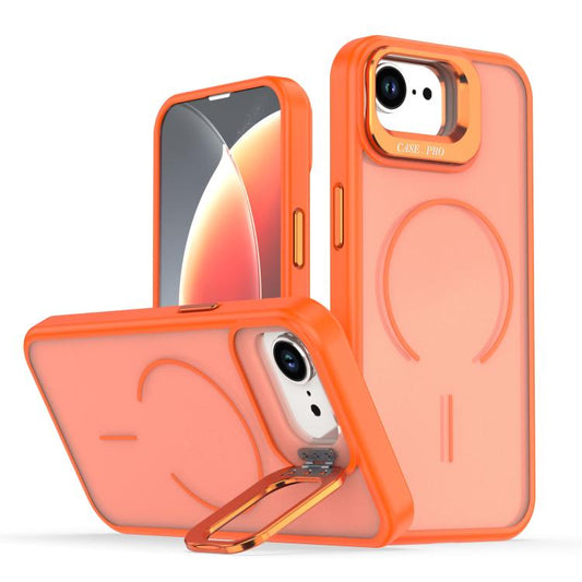 Bright Color Frosted Skin-feel Camera Bracket Magsafe Phone Case, For iPhone 17e / 16e, For iPhone 17 Pro Max, For iPhone 17 Pro, For iPhone 17