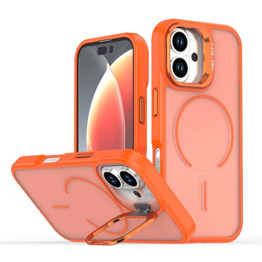 Bright Color Frosted Skin-feel Camera Bracket Magsafe Phone Case, For iPhone 16, For iPhone 15 Pro Max, For iPhone 15 Pro, For iPhone 15 Plus