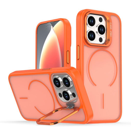 Bright Color Frosted Skin-feel Camera Bracket Magsafe Phone Case, For iPhone 15 Pro, For iPhone 15 Plus, For iPhone 15, For iPhone 14 Plus