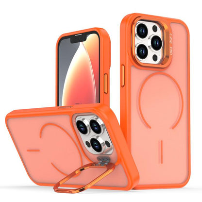 Bright Color Frosted Skin-feel Camera Bracket Magsafe Phone Case, For iPhone 13 Pro, For iPhone 13