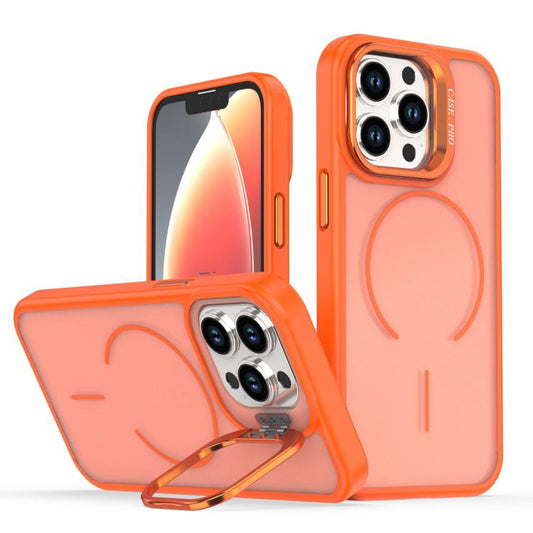 Bright Color Frosted Skin-feel Camera Bracket Magsafe Phone Case, For iPhone 13 Pro, For iPhone 13